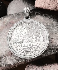 JAI MASSIVE 34.11 Gram Horse Pendant Enhancer Sterling Silver 