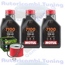Kit Tagliando Olio Motul 7100 10W40 + Filtro Per Honda CB650 Nighthawk 1980>1983