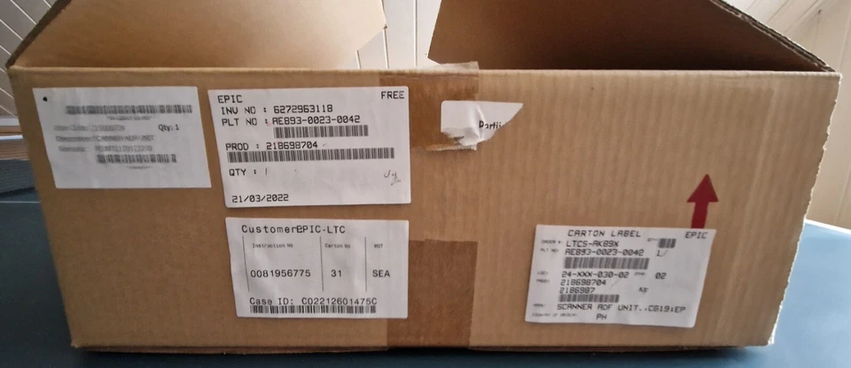 EPSON ET-4750 Serie, Scanner Einheit Artikelnr. 2186987, neu, Karton geöffnet - Bild 3 von 4