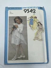 Dress Vintage 70s Girls Size 8 UNCUT Pattern 9342 Ruffle Flounce Prairie Core
