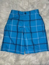 Under Armour Boys Sz. S/M Loose Blue Plaid Checkered Shorts. Great. Not Worn