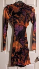I Saw It First Bodycon Dress 4 Mesh Purple Orange Marble Long Slv Asos Festival