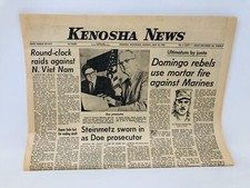 Vintage Kenosha News Newspaper May 10 1965 Vietnam War Bombing History Wisconsin Vintage Kenosha News Newspaper May 10 1965 Vietnam War Bombing History Wisconsin