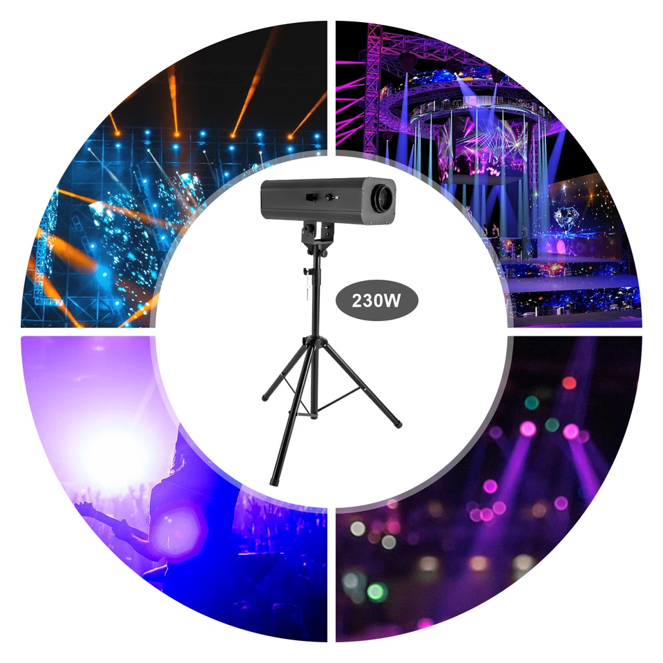 230W 6 Color LED Spotlight Follow Stage Light Disco DJ Show Party Lighting DMX - Image 3 of 4