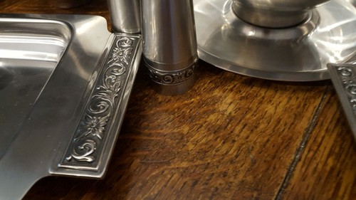 Vintage MCM Stainless Steel & teak Complete Serving Set- 12 Pieces - Picture 5 of 12