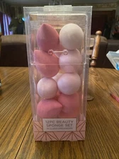 Thinkspace Beauty 12pc Beauty Sponge Set in Clear Organizer