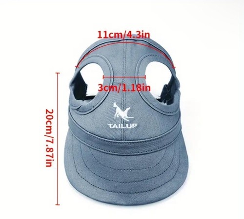 PawPals Pet Peaked Cap Adjustable Dog Sun Hat w Ear Holes Outdoor Hat for Pets - Picture 15 of 21
