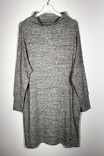 Daily Ritual Grey Heather Women's Knit Dress Cowl Neck with Pockets
