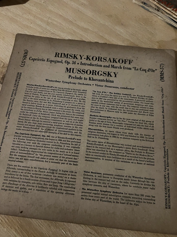 Rimsky-Korsakov - Capriccio Espagnol / Mussorgsky - "Khovantchina" - MMS-57 - Image 2 of 3