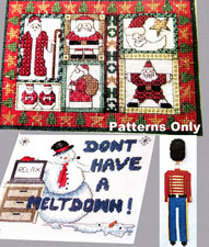 Ho Ho Santas Stars Dont Have Meltdown Snowman Toy Soldier CROSS STITCH PATTERNS