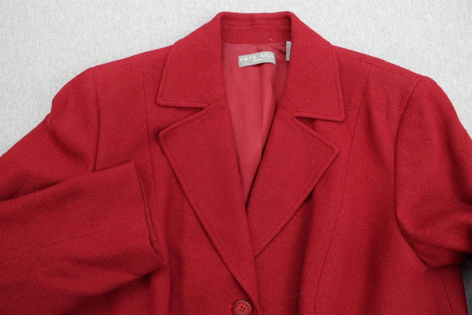 Blazer Kate Hill Mujer 18W Rojo Mezcla Lana 3 Botones Foto 3 de 4