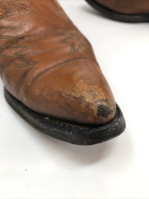 Wrangler Boots Mens 7.5D Tan Embroidered Leather Pointed Toe  display picture 3