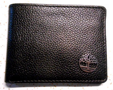 Timberland Men's Genuine Leather Passcase Bi-Fold Wallet Black