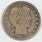 1901-O Barber Half Dollar AG/G details 50c Silver