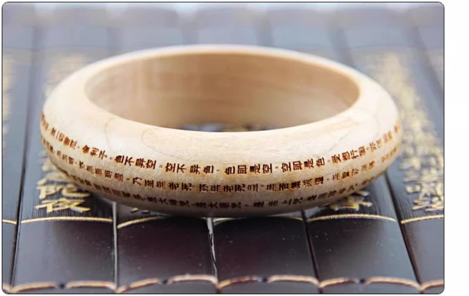 Pulsera China Retro Madera Melocotón Corazón Meridiano Taoísmo Joyería Cuerda de Mano 1 Pieza Foto 4 de 4