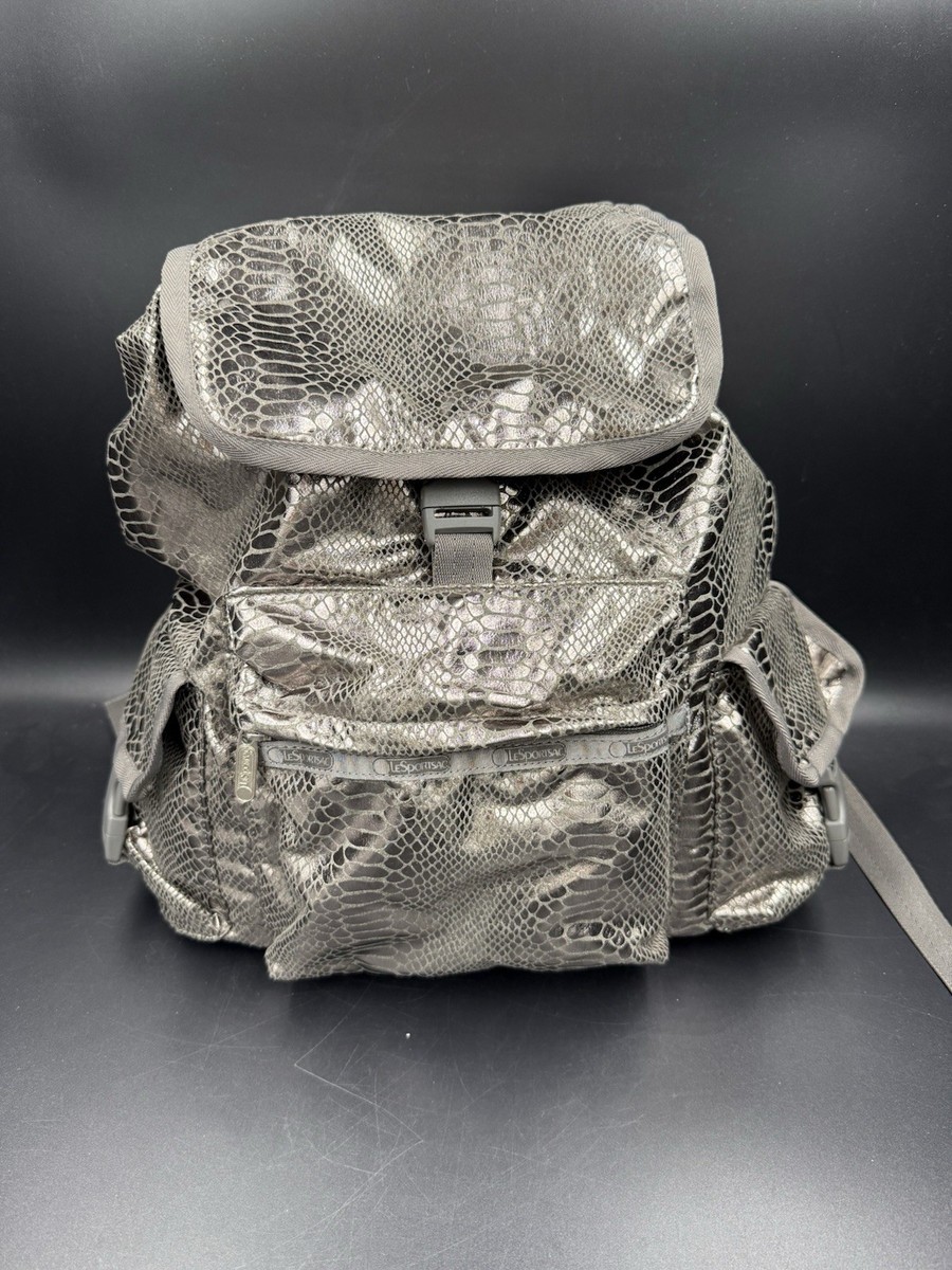 Lesportsac Classic Voyager Backpack L size Foil Snake | eBay