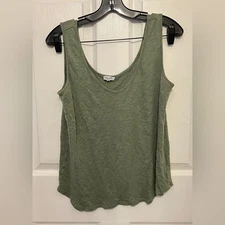 SPLENDID Women’s Olive Green Flowy Scoop Neck Tank Top Size S