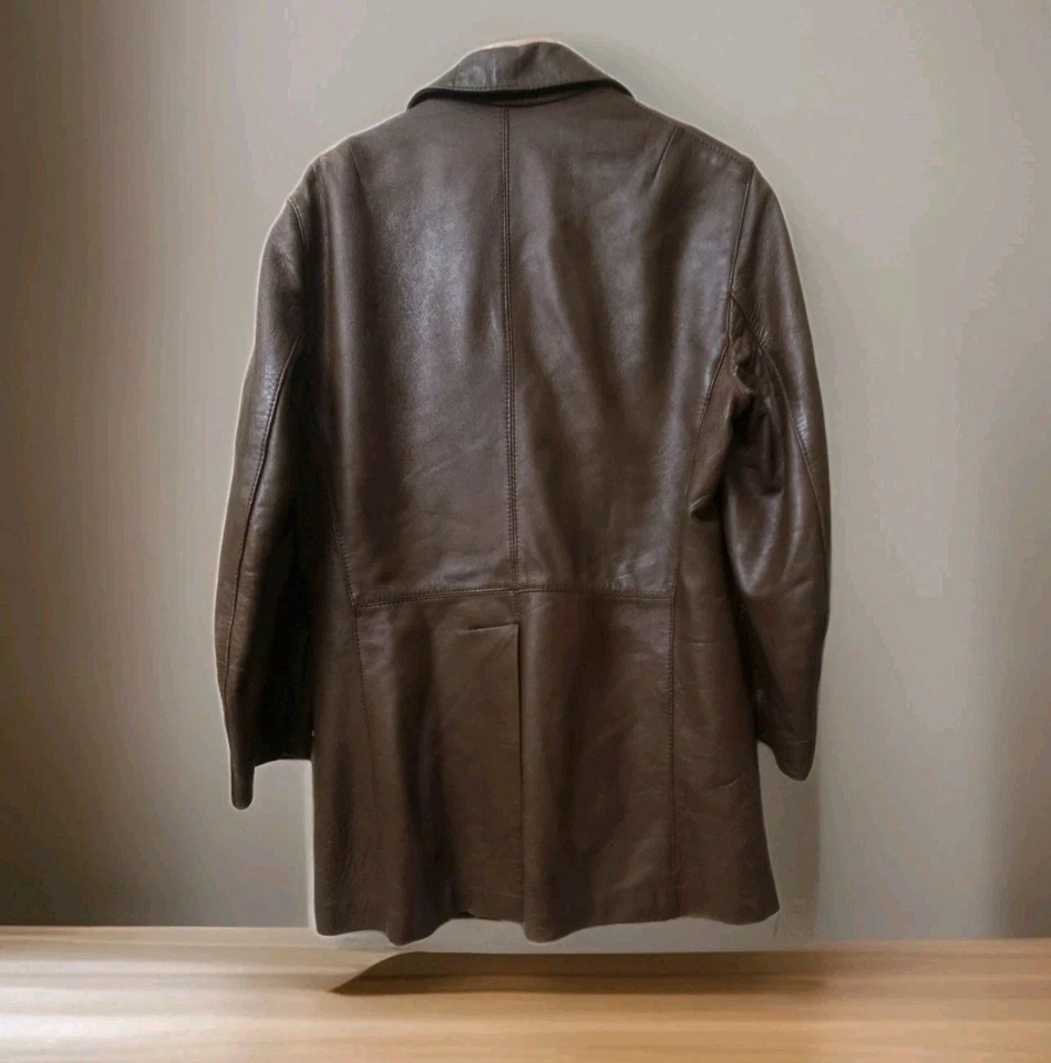 Vintage Siegfried Barcelona Spain Leather Jacket Plazer Mens Coffee Size 42 - Image 2 of 4