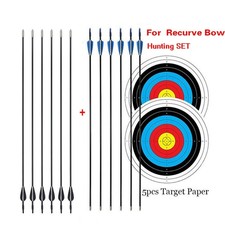 12Pcs 31" Recurve Bow Target Arrows Spine 800 6 Black 6 Blue Archery Practice 