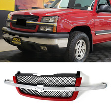 For 2003-2007 Silverado 1500 2500 Victory Red Chrome Black Front Bumper Grille For 2003-2007 Silverado 1500 2500 Victory Red Chrome Black Front Bumper Grille