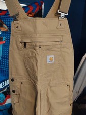 Carhartt Washed Duck Bibs 34x32 Mens