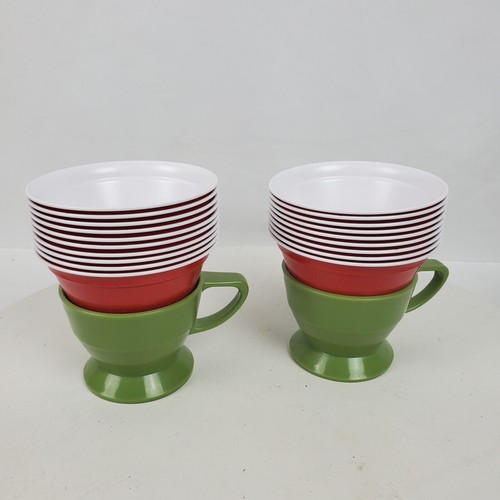 Vintage Mid Century Coffee Cup Holders w/ Red Solo Cups SET OF 2 - Picture 3 of 6