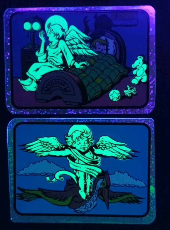 Vintage Glow in the Dark Angels Prism Sticker Sticker Lot Of 12 VTG 90s - Image 2 of 4