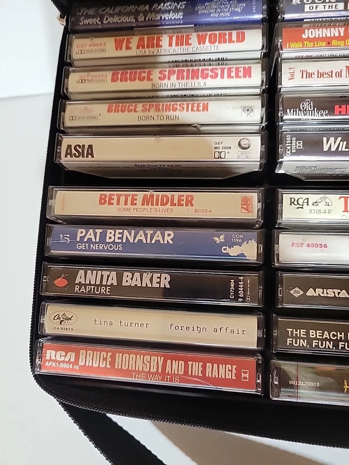 80's Rock Cassettes Lot Of 30/W Carrying Case/Springsteen/The Outfield/The Tubes Foto 3 de 4