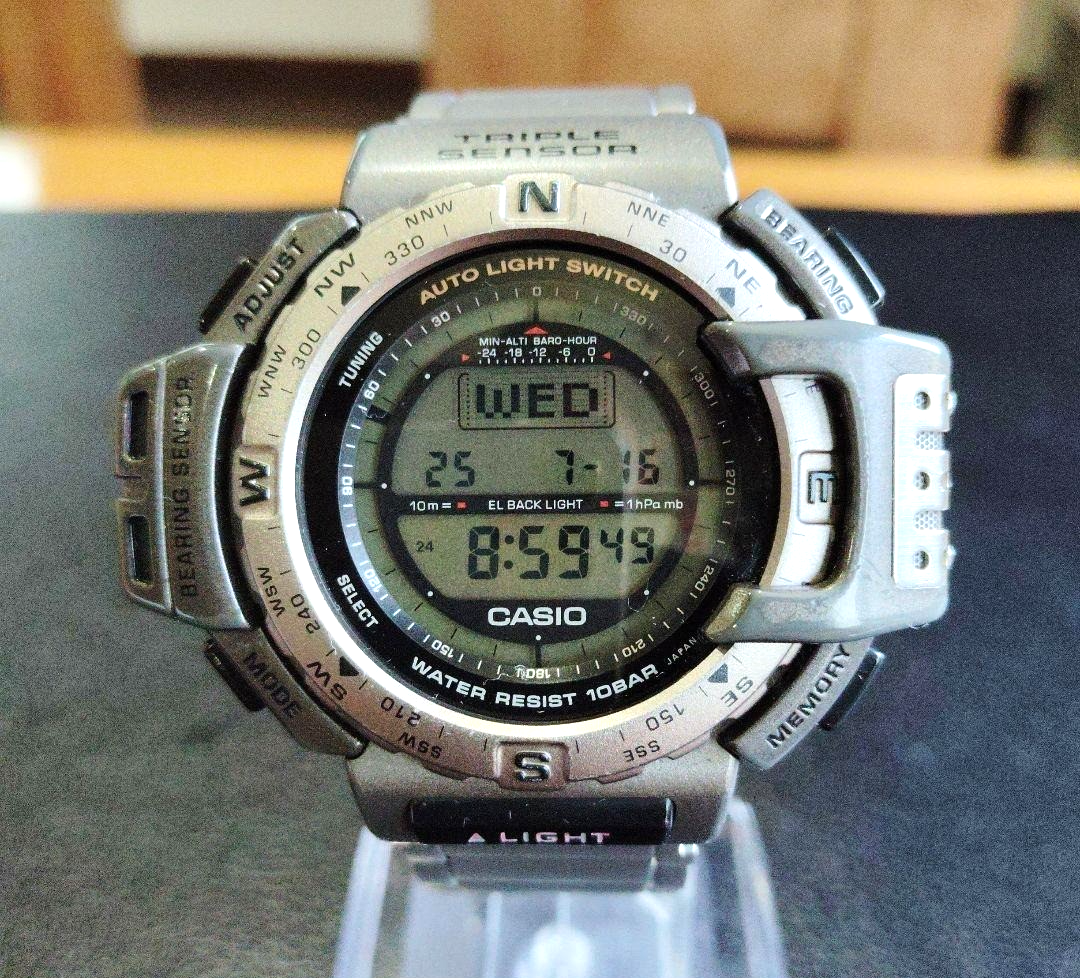 PRT-411-1 プロトレック チタニウム CASIO PROTREK PRT-411 Titanium Triple Sensor Solar Radio