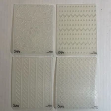Sizzix Embossing Folders Lot of 4 ~ Geometric Floral Polka Dot