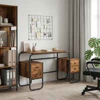 Schreibtisch Mit Stauraum Altholz 145 X 50 X 75 Cm