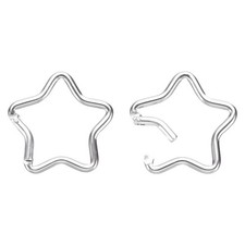 2pcs Star Shape Snap Hook Aluminum Alloy Star-Shaped Keychain Clip Silver