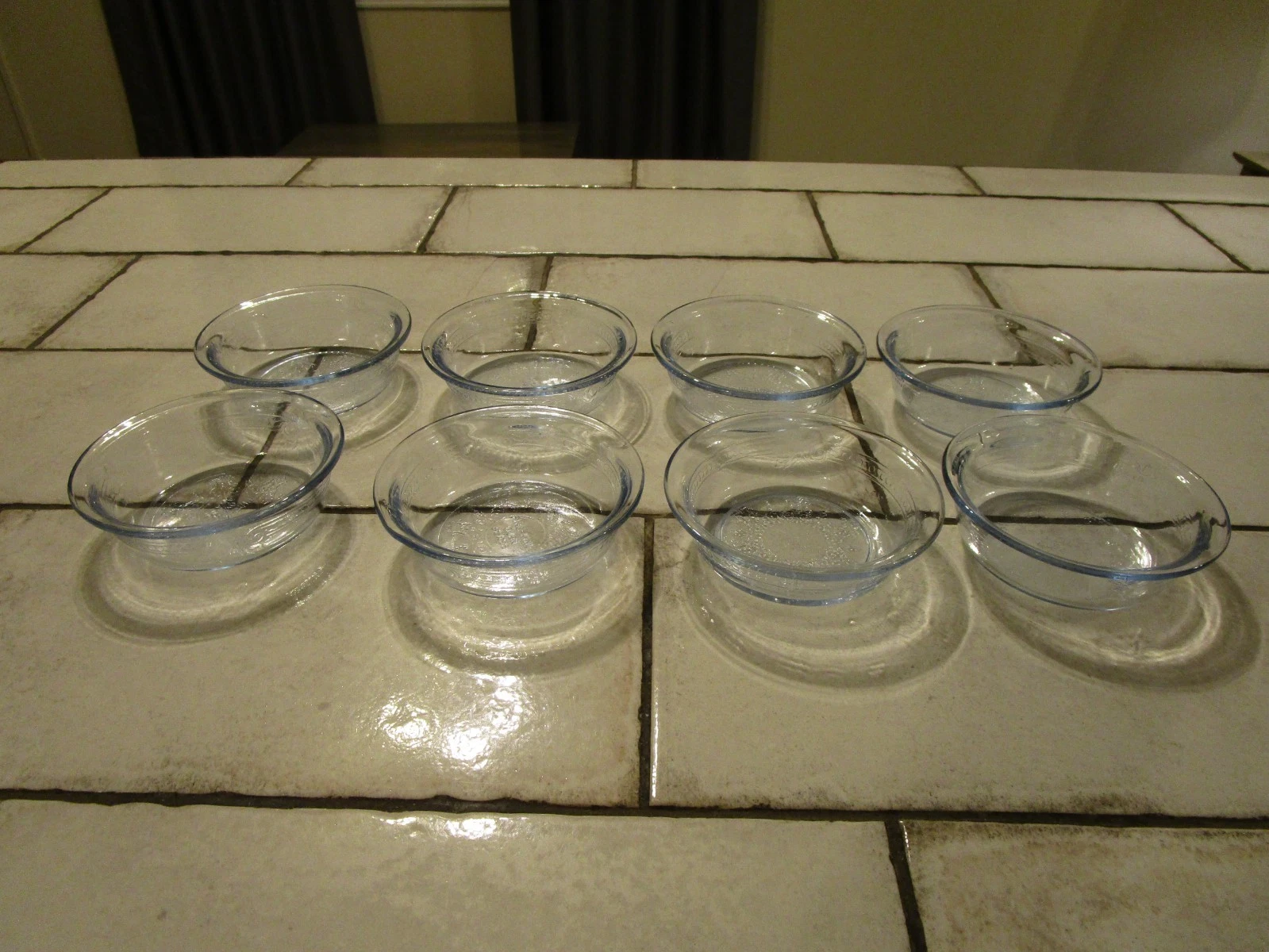 Lot of Eight Fire-King Philbe Sapphire Blue Individual Pie Plates 4 1/4 inch HTF