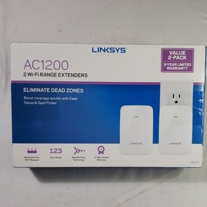 2 Pack Linksys RE6350 AC1200 Extendeurs de gamme de routeurs Wi-Fi à double bande