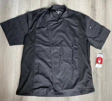 XXL Chef Works Springfield Zipper Chef Jacket Black (BCSZ009) 2XL