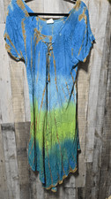 Exist Tie Dye Multicolor Kaftan Dress OS Boho Colorful Bright Indie Hippie