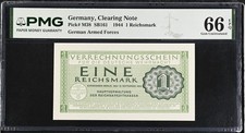 Germany 1 Reichsmark Military 1944 P M38 Gem UNC PMG 66 EPQ NR