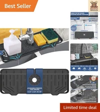 Reusable Silicone Faucet Splash Guard Mat - Black Kitchen and Bathroom Must-Have