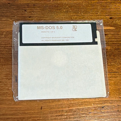 Microsoft MS-DOS 5.0 Operating System 5.25'' Floppy Disk Set