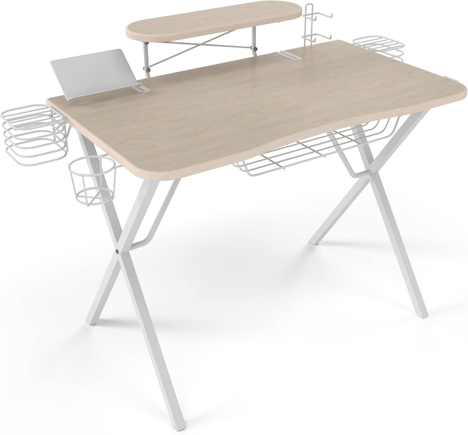 Gaming Desk Pro &ndash; Woodgrain Laminated Desktop, Heavy-Duty 