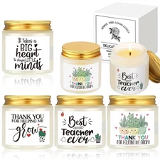 Candle Gift for Teacher Appreciation 4 Set Thank You Women Helping Me Grow