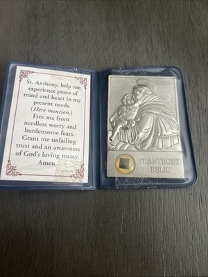 Saint Anthony Relic Of Padua Metal Art Plaque Pocket Folder, Metal Keepsake