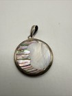 VTG Unusual Sterling Crush Turquoise & Paua Shell Reversible Pendant. 3.3 Grams. — photo 9
