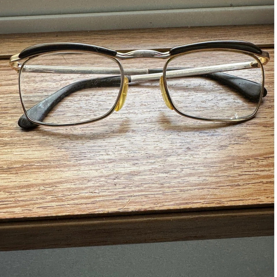 Vintage 1970s Marwitz Optima Eyeglasses Gold Tone Brown Acetate Made in Germany  - Image 3 of 4