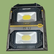 Defiant 2-Pack 3500 Lumens Rechargeable Magnetic Utility Light w/ Power Bank