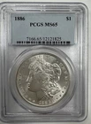Die Error MS65 1886 Morgan 90% Silver Dollar PCGS Cert