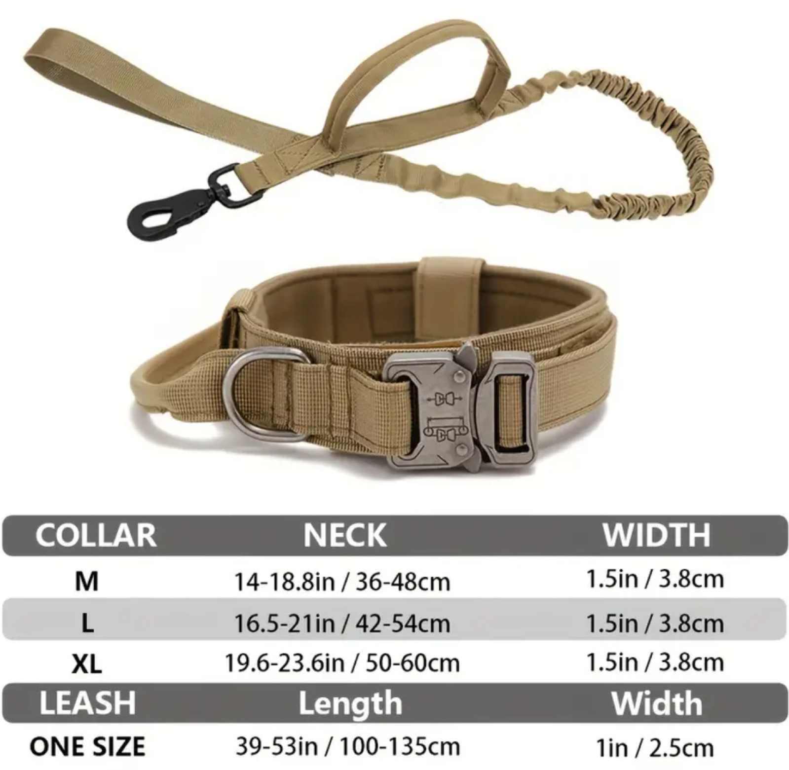Tactical Dog Pet Collar Leash Heavy Duty K9 Military Service Canine Trainin…