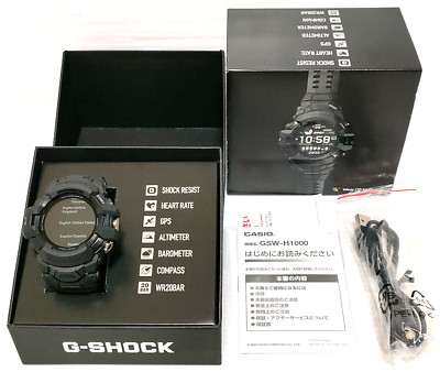 CASIO G-SHOCK GSW-H1000-1AJR G-SQUAD PRO Bluetooth Mobile Link GPS Watch Used