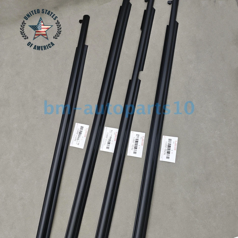 NEW 4PCS Window Weatherstrip Seal Belt Moulding For Toyota 4Runner 2010-21 New — 第 3/4 张图片