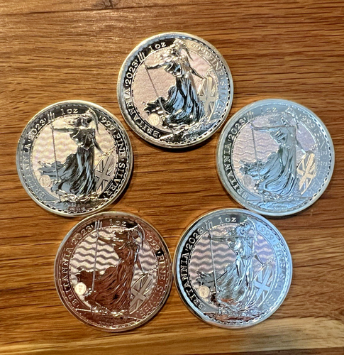5 x 2023 Silver Britannia Coins Queen Elizabeth II - Picture 4 of 4